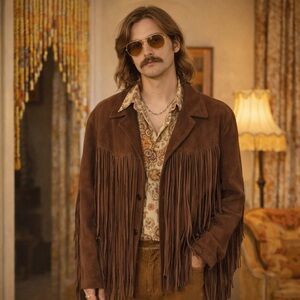 1970 Brown Super Long Fringe Suede Jacket VINTAGE WESTERN SIZE 40 OOAK